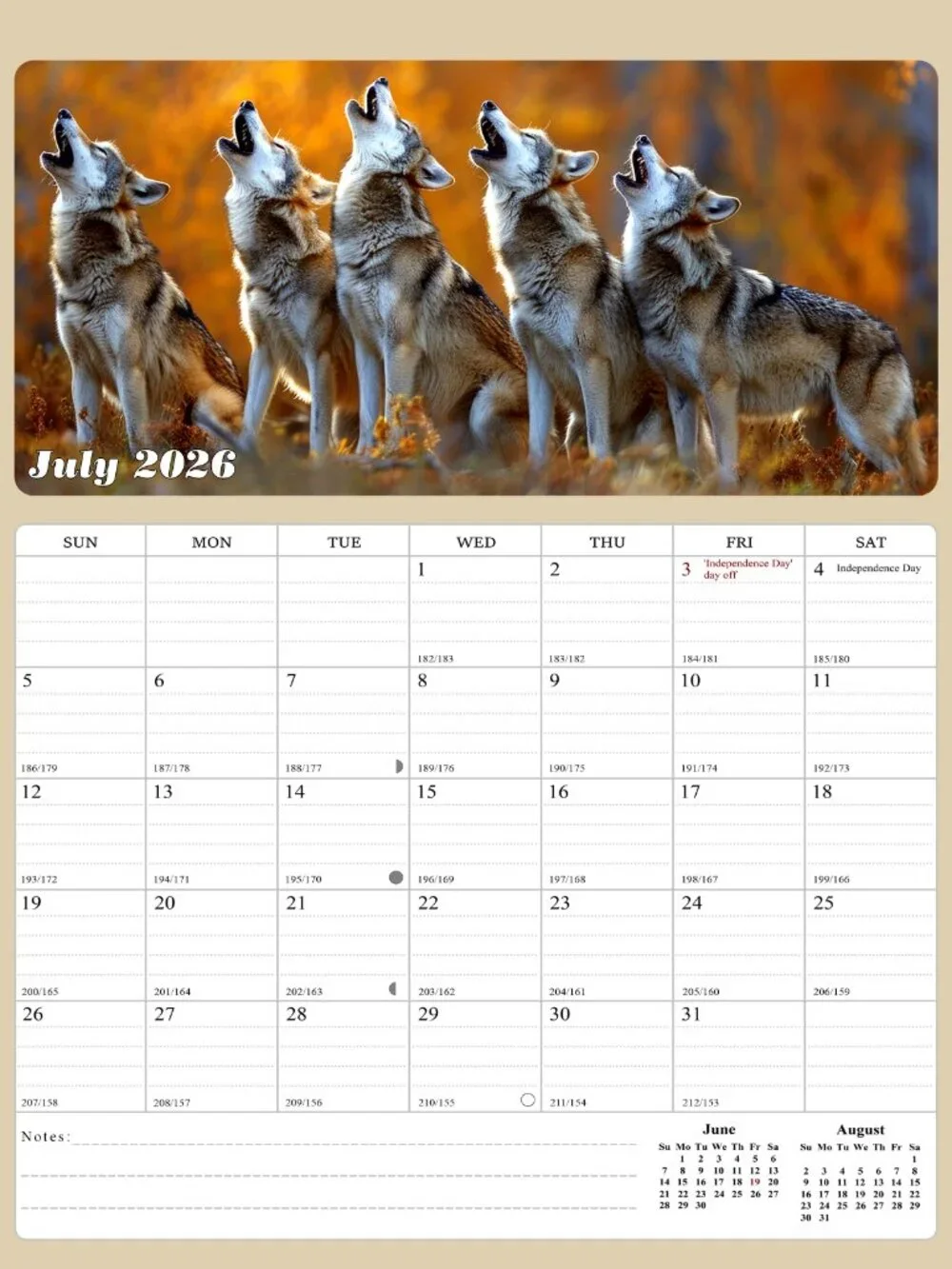 2026 - 2027 Calendar Magnetic Peel & Stick 18 Months 8.5